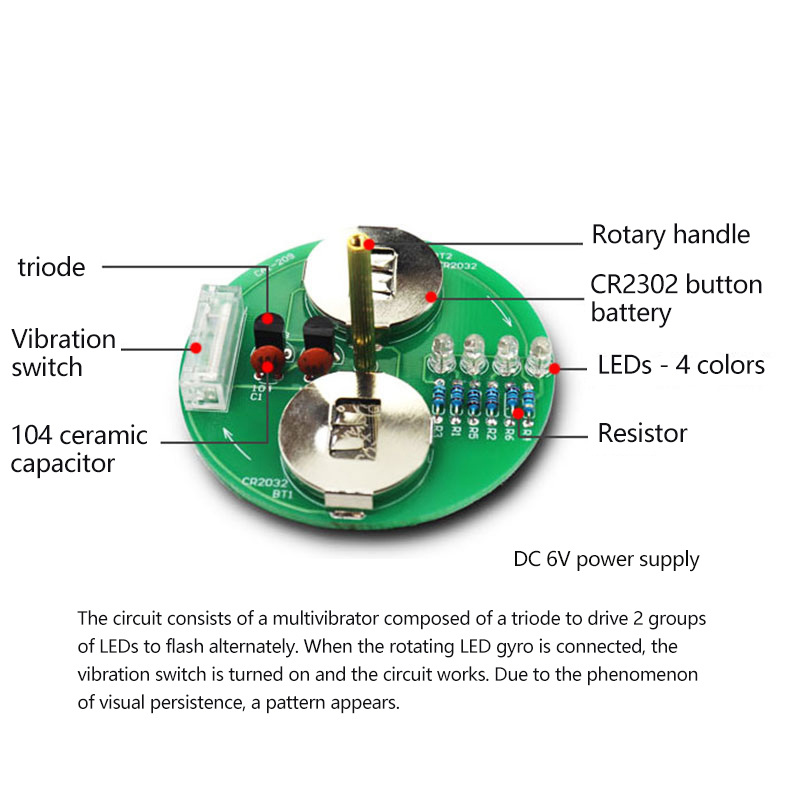 Electronics Repair School - LED Gyro DIY Elektronische Kit Desktop