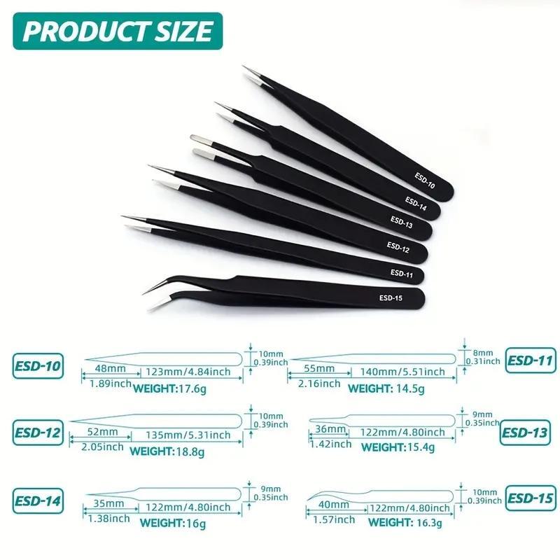 Electronics Repair Tool - 6 stücke Präzision Lange Pinzette Set