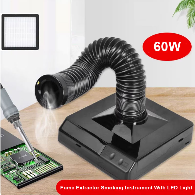 Electronic Repair Tutorial - 60 W Lötkolben-Dampfabsauger mit LED-Licht, ESD-Kohlefilter,