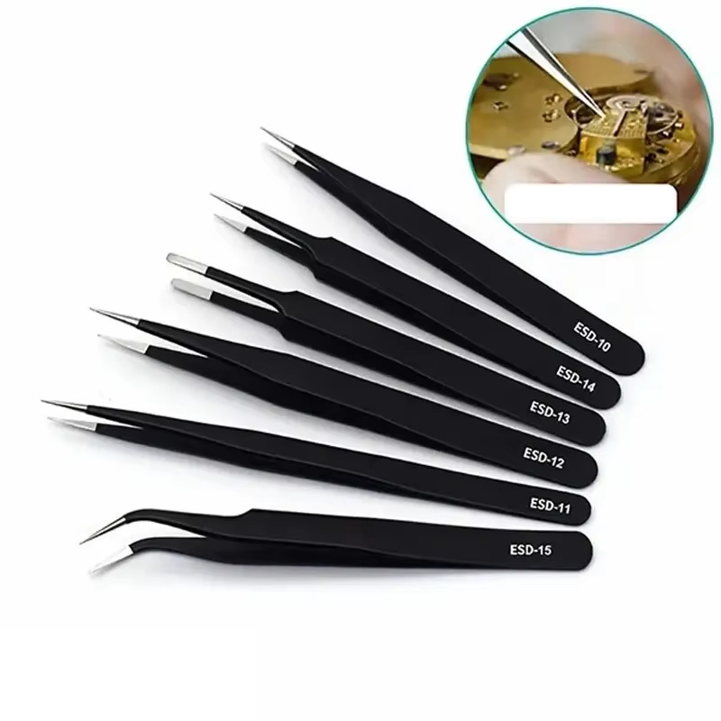 Electronics Repair Tool - 6-teiliges ESD Antistatisches Präzisions-Pinzetten-Set aus Edelstahl